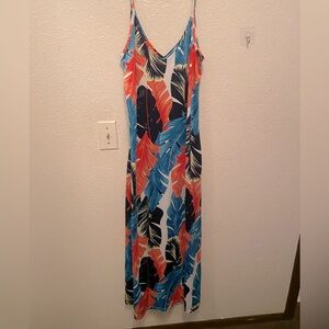 Tropical Print Maxi Dress